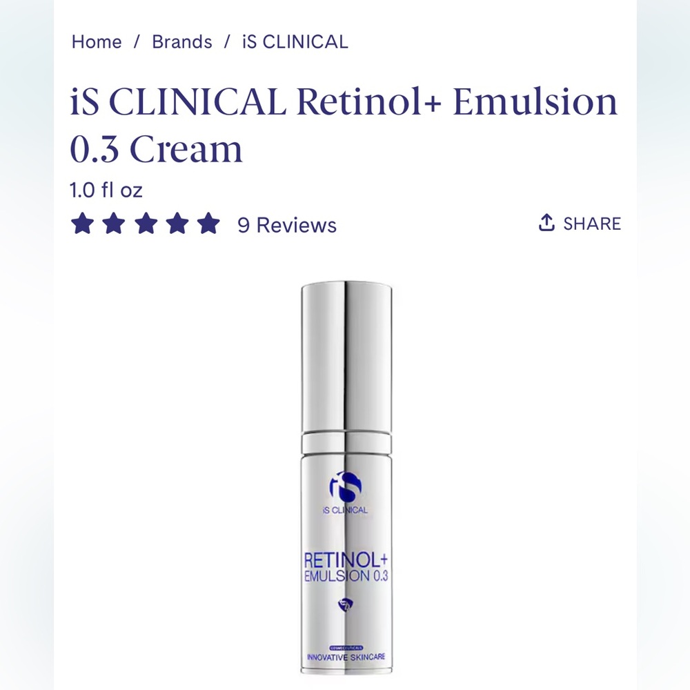 iS CLINICAL Retinol+ Emulsion — White & Silver Anti-Aging Serum